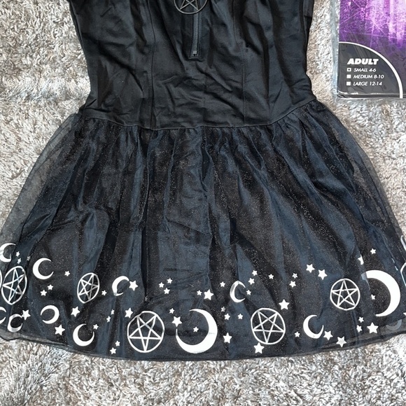 Black Magic Witch Halloween Costume Small Witchy Goth Cosplay - Picture 11 of 16